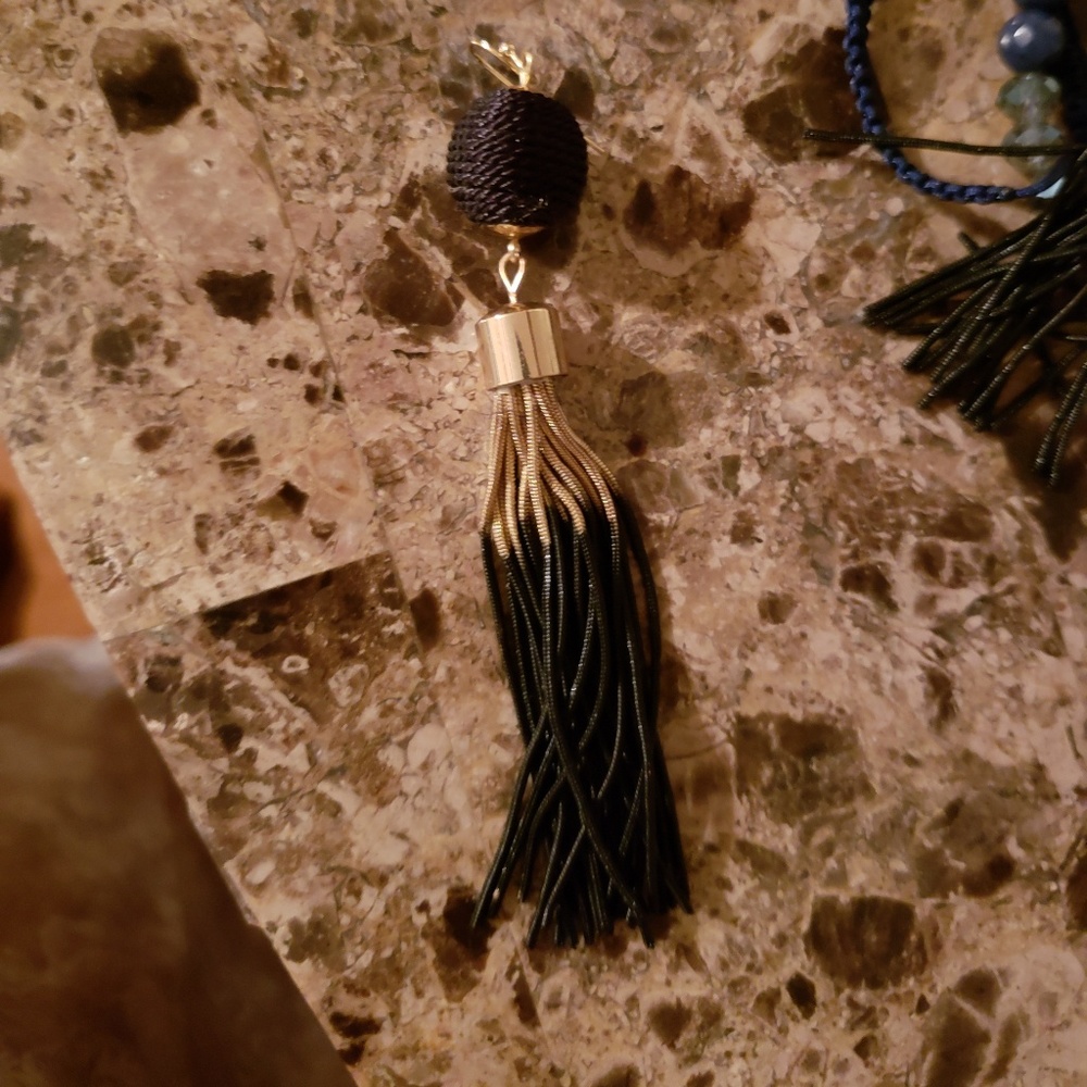 Black dangling earrings